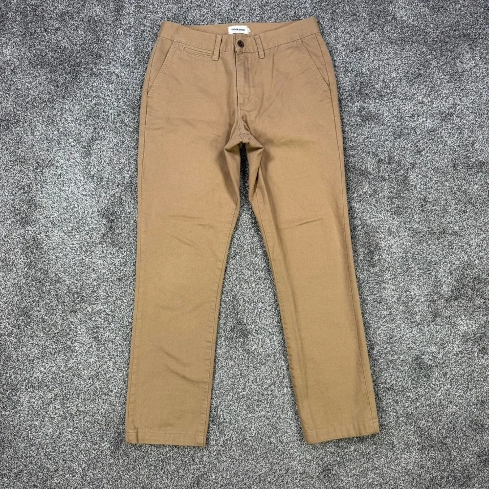 Taylor Stitch Slim Fit Chino Pants Mens 31 Khaki Tan Cotton Handmade in Spain